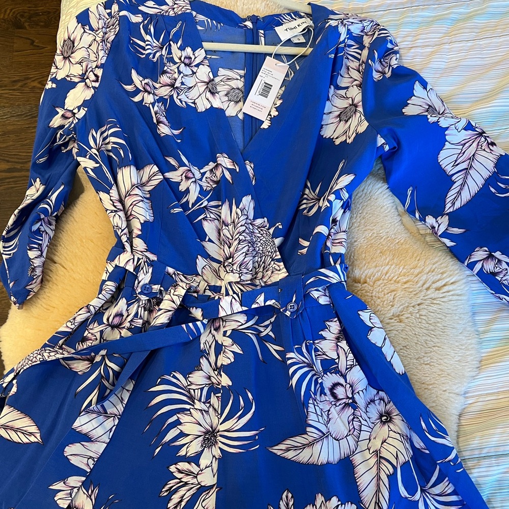 Yumi Kim Blue Silk Floral Romper